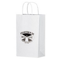 White Kraft Paper Shopper Bag (10"x5"x13") - Flexo Ink